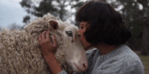 kat graham stars in new peta video with rescued farm animals