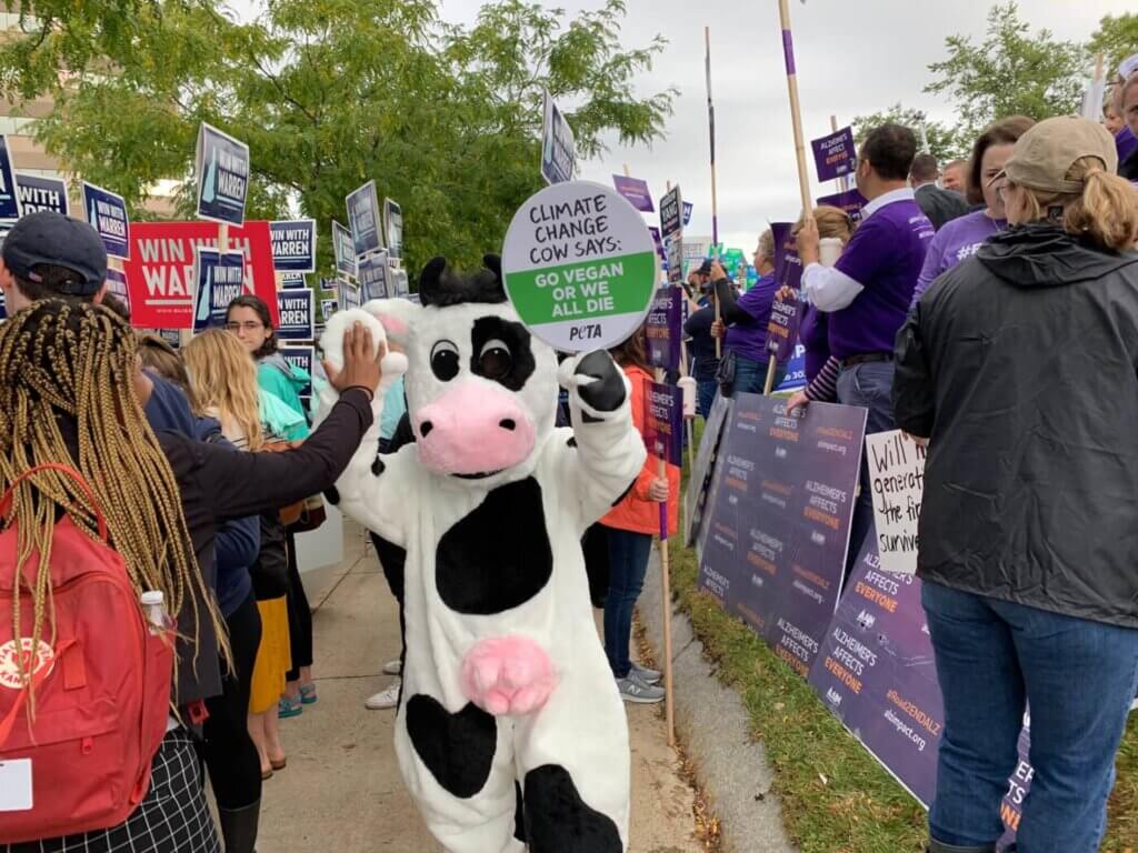 climate change cow wants you to go vegan for Earth Day