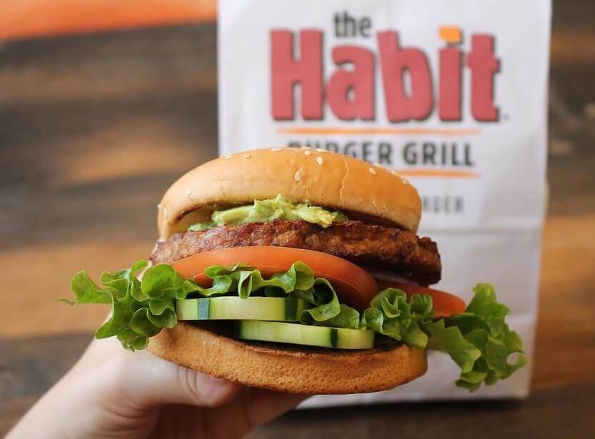 A vegan burger at The Habit Burger Grill