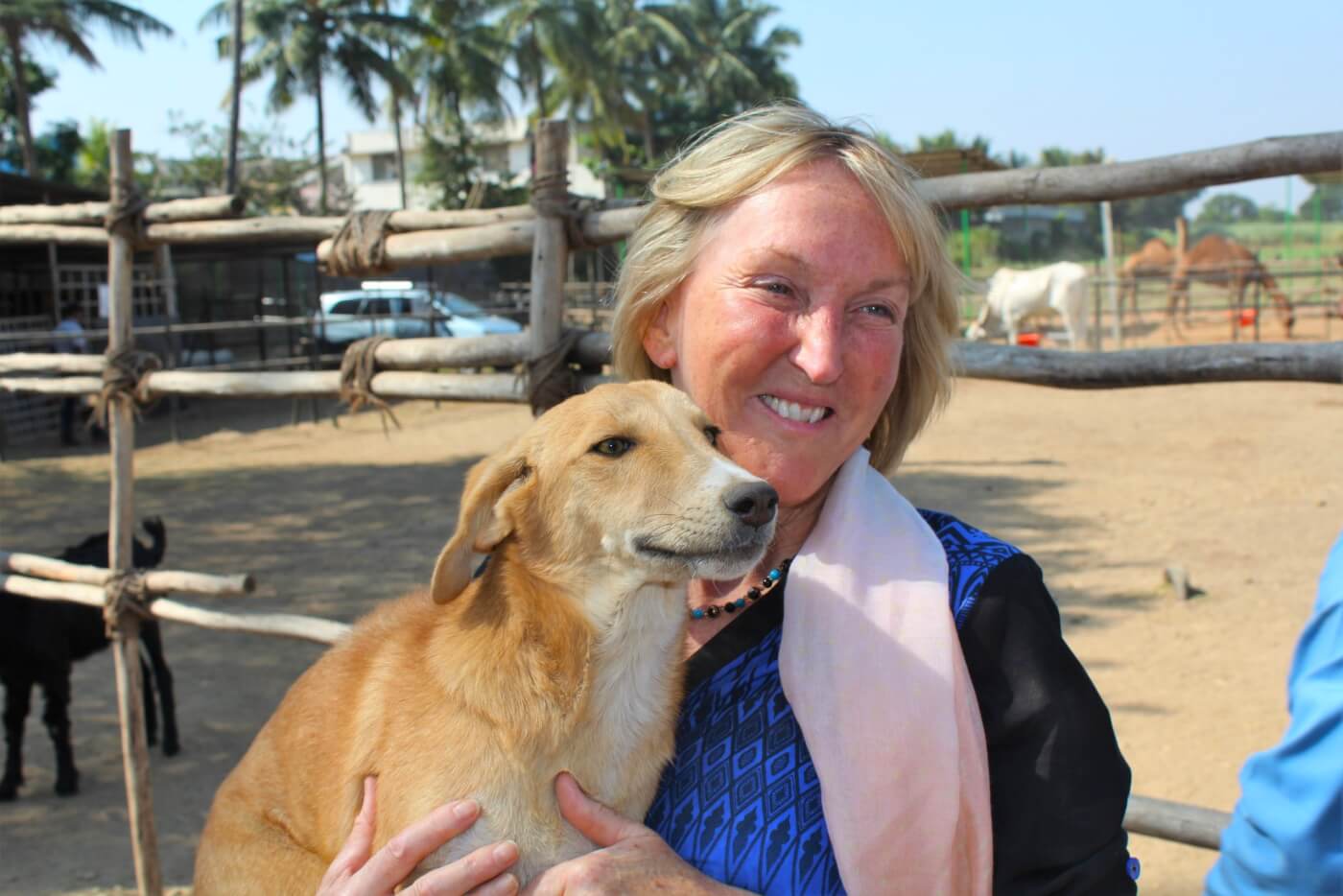 Ingrid and dog at Animal Rahat in 2015