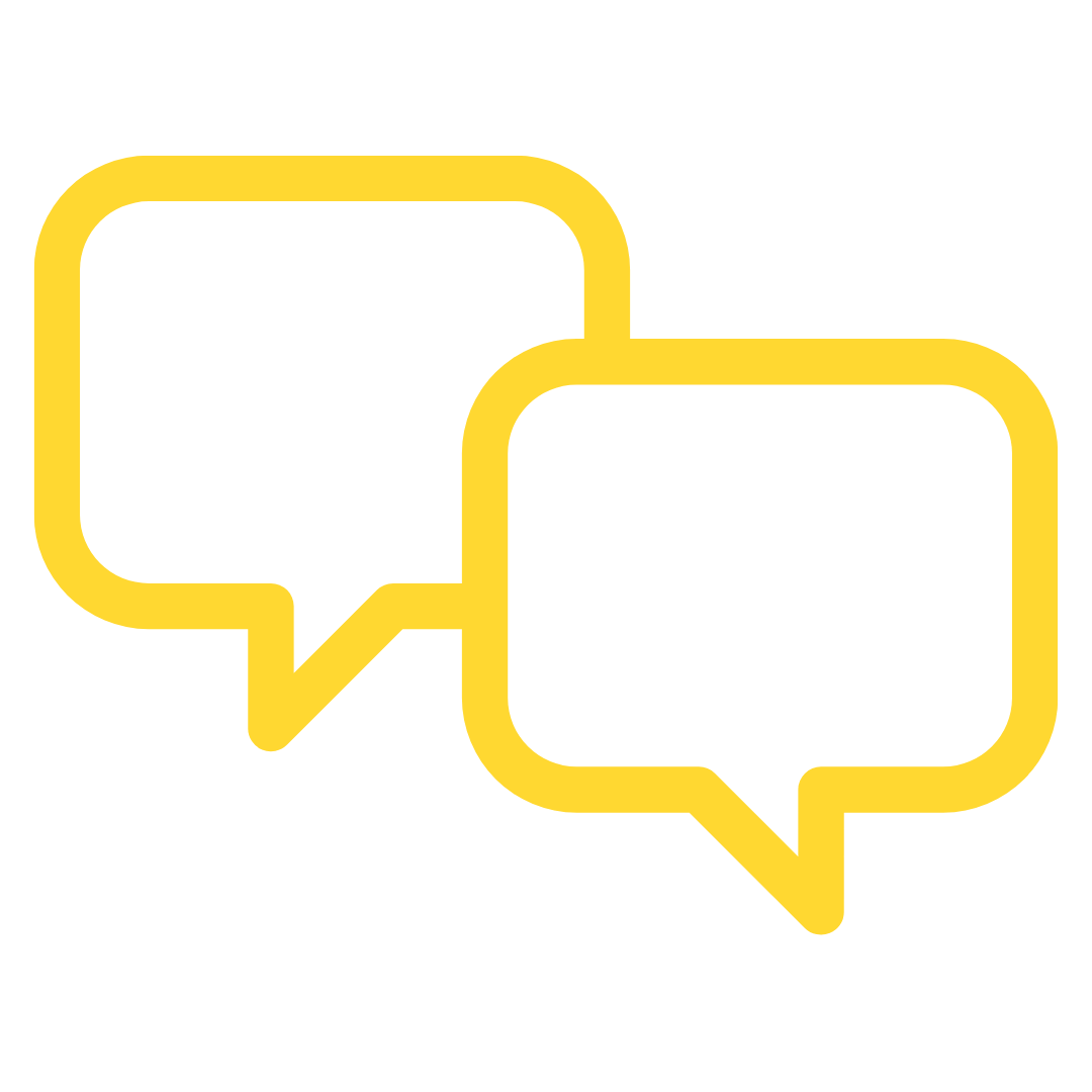 Two speech bubble icons