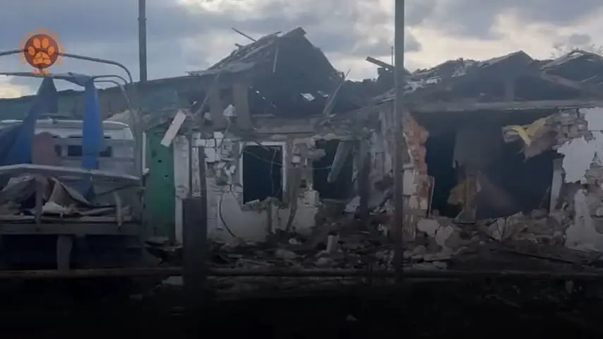 A destroyed building