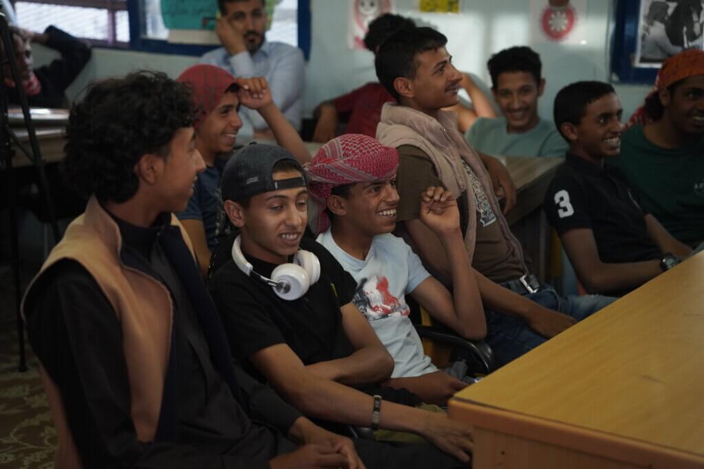 A group of students