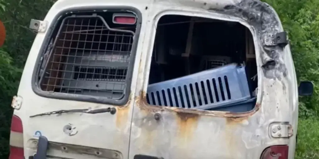 Photo of the destroyed van